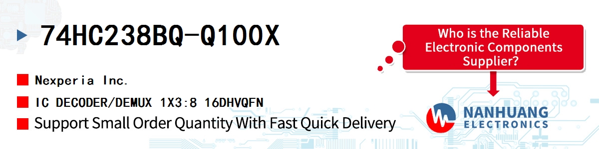 74HC238BQ-Q100X Nexperia IC DECODER/DEMUX 1X3:8 16DHVQFN