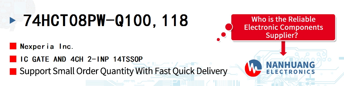 74HCT08PW-Q100,118 Nexperia IC GATE AND 4CH 2-INP 14TSSOP