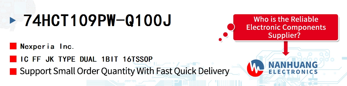 74HCT109PW-Q100J Nexperia IC FF JK TYPE DUAL 1BIT 16TSSOP