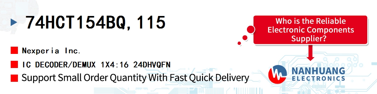 74HCT154BQ,115 Nexperia IC DECODER/DEMUX 1X4:16 24DHVQFN