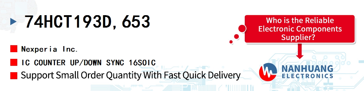 74HCT193D,653 Nexperia IC COUNTER UP/DOWN SYNC 16SOIC