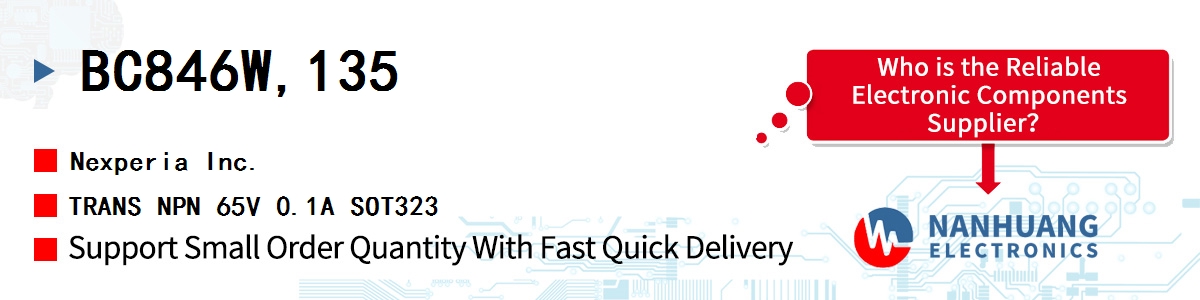 BC846W,135 Nexperia TRANS NPN 65V 0.1A SOT323