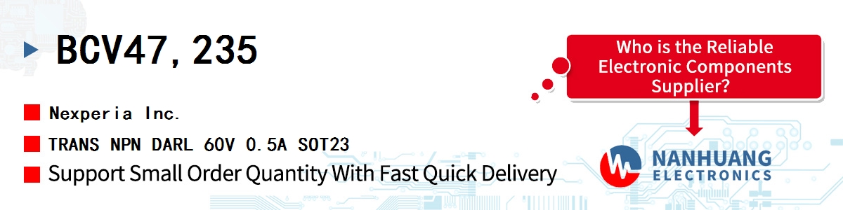 BCV47,235 Nexperia TRANS NPN DARL 60V 0.5A SOT23