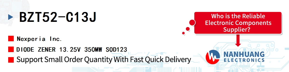 BZT52-C13J Nexperia DIODE ZENER 13.25V 350MW SOD123