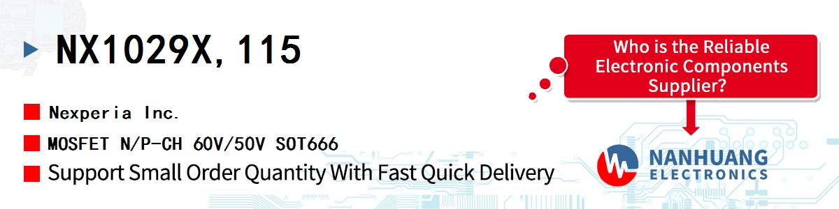 NX1029X,115 Nexperia MOSFET N/P-CH 60V/50V SOT666