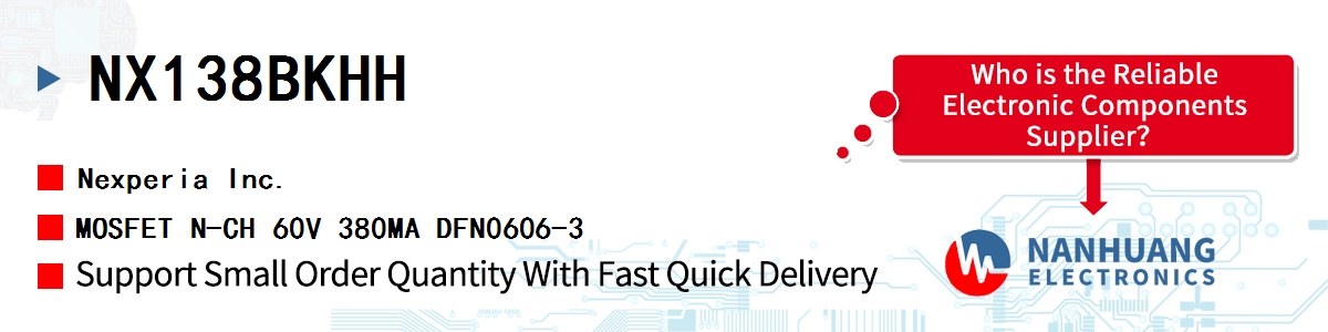 NX138BKHH Nexperia MOSFET N-CH 60V 380MA DFN0606-3
