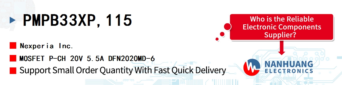PMPB33XP,115 Nexperia MOSFET P-CH 20V 5.5A DFN2020MD-6