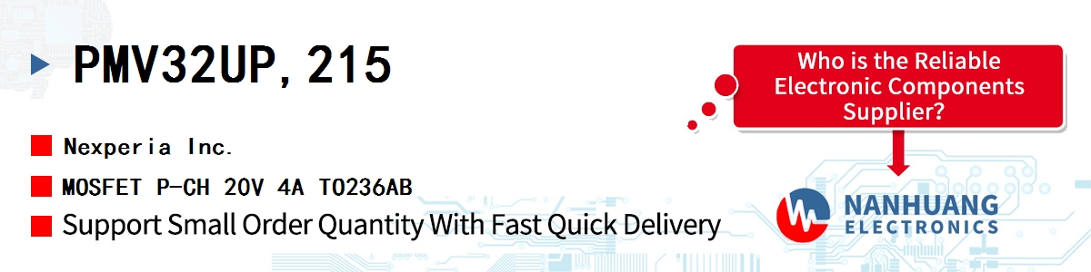 PMV32UP,215 Nexperia MOSFET P-CH 20V 4A TO236AB