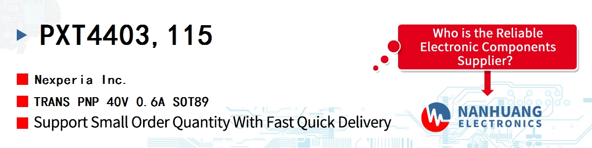 PXT4403,115 Nexperia TRANS PNP 40V 0.6A SOT89