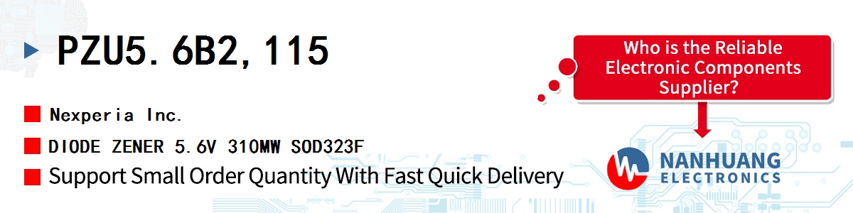 PZU5.6B2,115 Nexperia DIODE ZENER 5.6V 310MW SOD323F